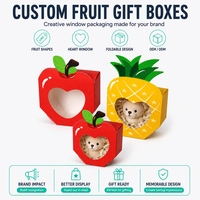 Boîte cadeau en papier rigide écologique en forme d'ananas avec fenêtre en forme de cœur pour l'emballage de bonbons et de friandises