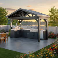 Cuisine extérieure modulaire moderne en acier inoxydable avec évier et crédence pour villa