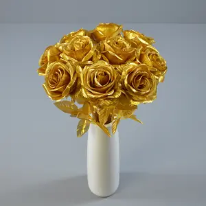 Gouden Kunstbloem Gouden Roos Bobo Ballon Bloem Valentijnsdag Feest Decoratie