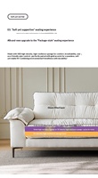 Canapé trois places en tissu coton-lin couleur crème, design droit, taille compacte, pour petits espaces, rembourré en duvet