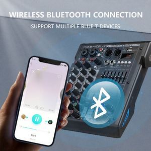 GAX-TDS6 profesional DJ 6 Channel Audio <span class=keywords><strong>Mixer</strong></span> MP3 Player, pemutar MP3 dengan rekaman dan fungsi BT 48V Phantom Power Audio portabel - Product Image 5