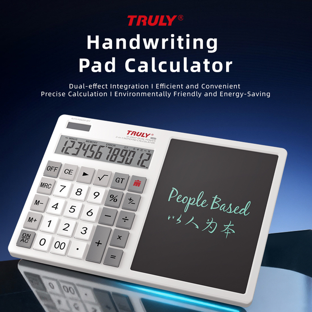 2025 Truly 12-Digit Desktop Calculator with Handwriting Calculator with Note Pad