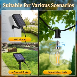 Guirlande Lumineuse Solaire E12 G40 ST38 de Rue, Décoration de Jardin, Lampe Extérieure Étanche avec Télécommande / Lumières <span class=keywords><strong>Solaires</strong></span> - Product Image 6