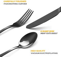 Service de Couverts 4/24 Pièces Couteaux Fourchettes Cuillères en Acier Inoxydable pour Cuisine avec Coffret Cadeau en Bois