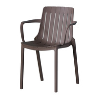 Fauteuil d'extérieur empilable moderne en plastique polypropylène rouge