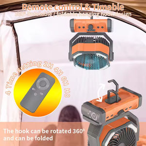 Ventilador con batería de 20000mAh, ventilador de escritorio portátil recargable para acampar con luz LED y ventilador de gancho para exteriores para tienda de campaña, viaje en coche - Product Image 4