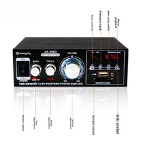 Mini amplificateur Bluetooth haute puissance 220V, carte SD, radio FM USB, amplificateur audio HIFI sans perte à impédance fixe