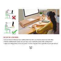 2 Tier Desktop Organizer Set Standing Desk Bamboe Houten Laptop Pc Computer Monitor Stand Riser Met Lade Boek Houder