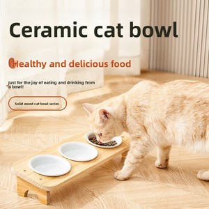 Ciotola per <span class=keywords><strong>Gatti</strong></span> Anti-Ribaltamento per Proteggere la Colonna Cervicale, Accessori per Animali Domestici - Product Image 1