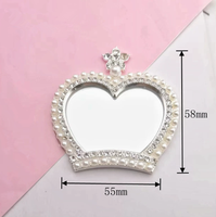 Miroirs pour coques de téléphone DIY, ornements faits main, mini-miroirs en forme de cœur en colle crème, accessoires pour la décoration de coques de téléphone
