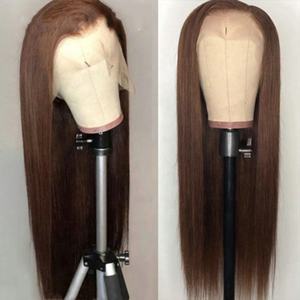 Glueless Marrone Caffè di Colore Brasiliano di 100% Dei <span class=keywords><strong>Capelli</strong></span> Umani Diritto 360 Parrucche Del Merletto Frontale - Product Image 4