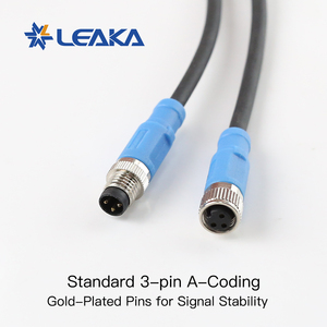Leaka M8 3-pins A-gecodeerde kabelassemblage recht & rechthoekig mannelijke vrouwelijke sensor actuator kabelset rechtstreeks van de fabriek op maat gemaakt - Product Image 2