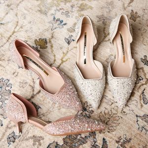 Zapatos de Tacón Bajo para Mujer, Zapatos de Vestir Sexys con Punta en Pico, Zapatos de Tacón para Novia - Product Image 1