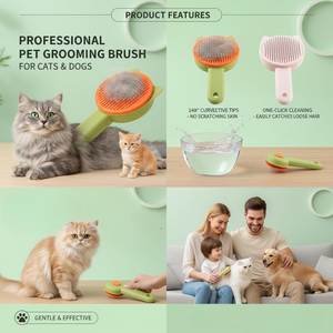 Cat and <b>Dog</b> Special Floating Hair Deep Brush and Hair Cleaning Comb, One-<b>button</b> Release <b>Button</b>, Pet Grooming Tools and Supplies - Product Image 5