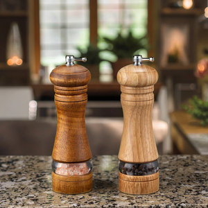 Molinillo de <span class=keywords><strong>Pimienta</strong></span> de Madera de 6 Pulgadas, Ajustable, Manual, para Sal Marina, con Núcleo de Cerámica, Utensilios de Cocina - Product Image 2