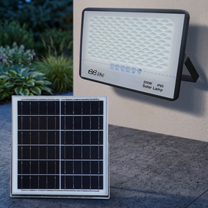 Proiettore LED solare SMD con telecomando 100W 800Lm 6000K 120 angolo di fascio nero (B&B110582) - Product Image 3