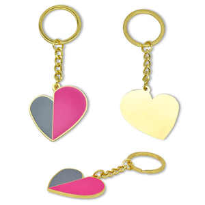 Biểu tượng tùy chỉnh khuyến mại hình trái tim loạt kim loại men Keychain Electroplated kim loại Keychain Keychain - Product Image 4