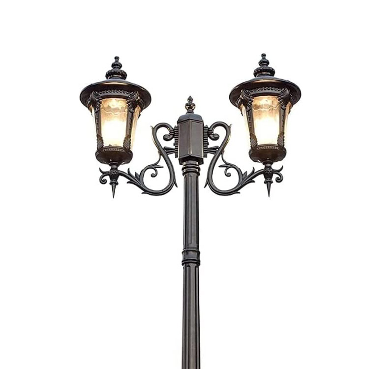 Aolier 20256T European Classic 2 Heads Outdoor Garden Pole Lamp Post - IP65 Waterproof Landscape Lig
