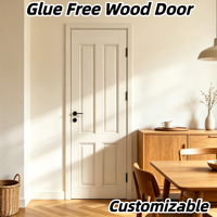 Porte battante de luxe en noyer rouge massif, à tenons et mortaises, avec revêtement à base d'eau, isolation phonique en PU, taille personnalisée pour la décoration de villa