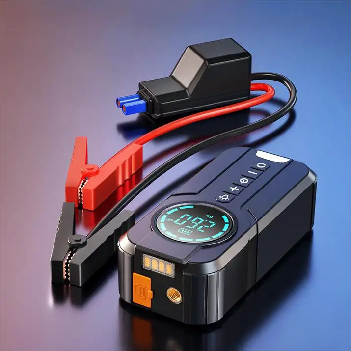 Car jump starter electric air compressor pump one ride 2 in 1 multifunctional portable vehicle jump starter tire inflator