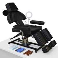 Fauteuil de tatouage hydraulique noir réglable pour salon de beauté