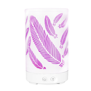 Creative <b>Feather</b> Pattern Aroma Diffuser 0.5L Usb Powered Night Light For Home Office Desktop Gift - Product Image 4