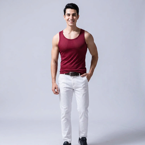 Camiseta Deportiva sin Mangas con Cuello en V, Tejida, Transpirable, de Secado Rápido, Informal para Verano - Product Image 1