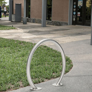 Soporte de bicicleta de acero inoxidable, soporte de estacionamiento de ciclo montado en superficie circular, estante de exhibición de bicicleta tipo U, estante de acero SS - Product Image 6