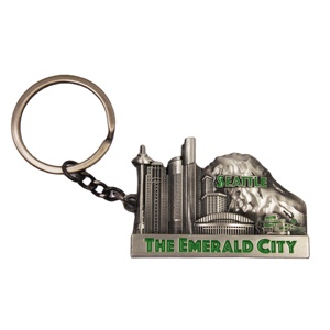 Souvenir personnalisé USA Seattle Emerald City <span class=keywords><strong>Skyline</strong></span> Sculpture Building Porte-clés en métal pour USA City Travel Souvenir Keychain - Product Image 1