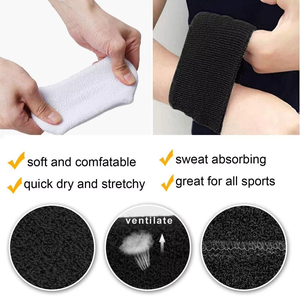 Toalla personalizada tela deporte baloncesto sudor mano banda para el sudor moda algodón tenis brazaletes pulsera - Product Image 5