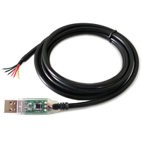FTDI USB a RS232 Extremo de cable serie 6C Conector USB transparente Cable USB de velocidad completa para Programa de compilador