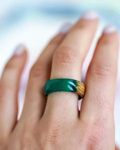Elegant <b>Resin</b> And Wooden Finger Ring <b>Crafted</b> From Natural Wood And <b>Resin</b> Stylish Handmade Jewelry For Casual And Festive Use - Product Image 3