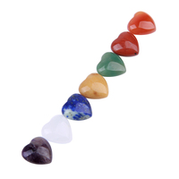 Cadeau en forme de cœur de sept chakras en pierre naturelle authentique