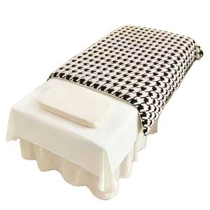 Juego de Cuatro Fundas de Cama de Estilo Retro Francés, Juego de Fundas de Cama Exclusivas de Alta Gama en Color Negro para Salón de Belleza y Masajes - Product Image 2