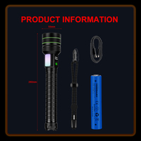 Lampe torche de patrouille longue portée 1000m, lumières latérales COB RGB, haute puissance, lanterne rechargeable, lampe de poche tactique pour le camping en plein air