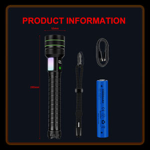 <span class=keywords><strong>Linterna</strong></span> Táctica Recargable de Alta Potencia con Luz <span class=keywords><strong>LED</strong></span> Blanca, Alcance de 5000m, Tipo Cob Horse Race - Product Image 6