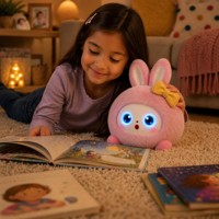 Jouet en peluche interactif IA, compagnon émotionnel intelligent, animal en peluche avec yeux LED, chat vocal, racontage d'histoires, cadeau pour enfants XPZ-01