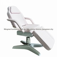Table de Soin Esthétique Moderne en Métal avec Relevage Hydraulique, Fonction Rotative, Dossier et Repose-Pieds Ajustables pour Salons de Spa