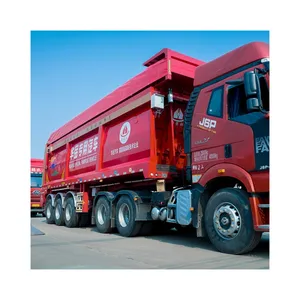 Nhà máy 5 trục 30-50 tấn 30 ft loader Trailer thủy lực Tip-Back tipper Dump Trailer bán để bán