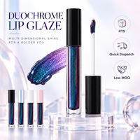Gloss à lèvres caméléon sirène RTS 4ml, multichrome, haute brillance, 2 couleurs, faible MOQ 2 pièces, vente en gros, logo personnalisé