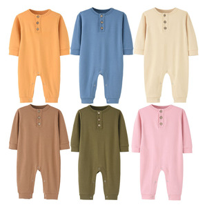 Tutina per Neonati, Pagliaccetto Autunno Inverno a Maniche Lunghe in Cotone Tinta Unita, Abbigliamento per Bambini Disponibile - Product Image 1