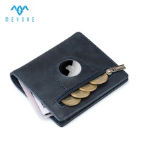 Harga Pabrik Kustom Berkualitas Tinggi MEYSHE Dompet Kartu ID Tipis Anti RFID Kulit PU Pria dengan Tempat AirTag, Fungsional dan Ringkas