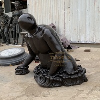 Maison décorative métal abstrait demi-corps statue bronze homme sculpture à vendre