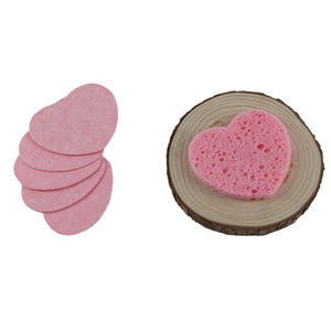 Esponja Facial Comprimida en Forma de Corazón, Color Rosa, 20 Piezas, Pulpa de Madera y Algodón para Exfoliación Profunda - Product Image 5