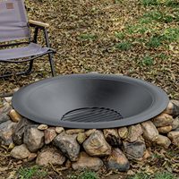 Bol de foyer en acier OutVue de 35 pouces - Remplacement DIY pour foyers existants, surface peinte pour brûlage du bois, écran anti-étincelles