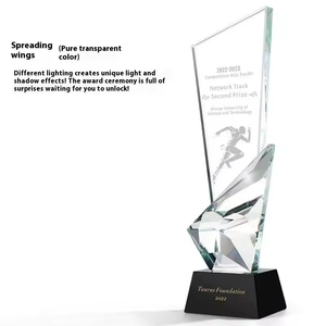 Trophée en cristal personnalisé avec logo 3D imprimé UV, plaque de récompense, souvenir d'entreprise et autres objets artisanaux en cristal - Product Image 3