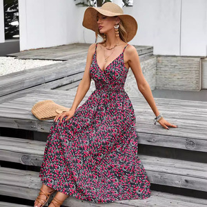 Vestido Maxi Sexy con Estampado de Moda y Cordones, Elegante Vestido Bohemio con Espalda Descubierta, Vestidos Elásticos de Verano para Mujer, Vestidos de Playa para Vacaciones - Product Image 2