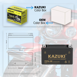 Nouvelle batterie de moto au plomb-acide scellée <span class=keywords><strong>YTX7A</strong></span> <span class=keywords><strong>BS</strong></span> <span class=keywords><strong>12V</strong></span> <span class=keywords><strong>7AH</strong></span> de fabrication chinoise pour scooter à deux ou trois roues KAZUKI ISO9001 - Product Image 4