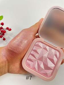 Vegan Glow Face Iluminating Makeup Highlighter Palette Etiqueta privada Prensado Shimmer Powder Logotipo personalizado Resaltadores de bronce - Product Image 2