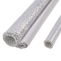 Manchon en fibre de verre réfléchissant la chaleur en aluminium argenté Thermo Shield, résistant aux hautes températures 550F et à l'abrasion, modèle LS-AFS pour câbles